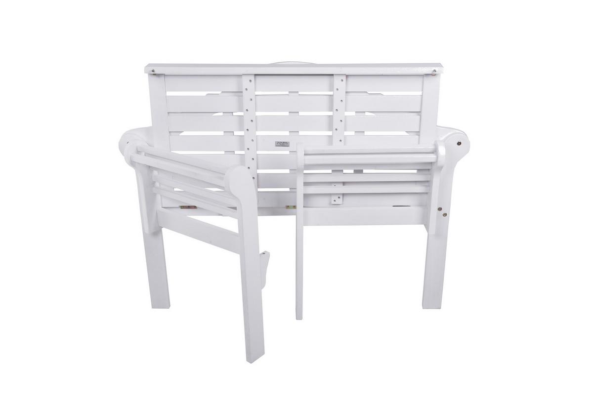 Gartenbank Holz Pattaya 2-Sitzer - Weiß, MODERN, Holz (54/95/124cm) - Gardenson