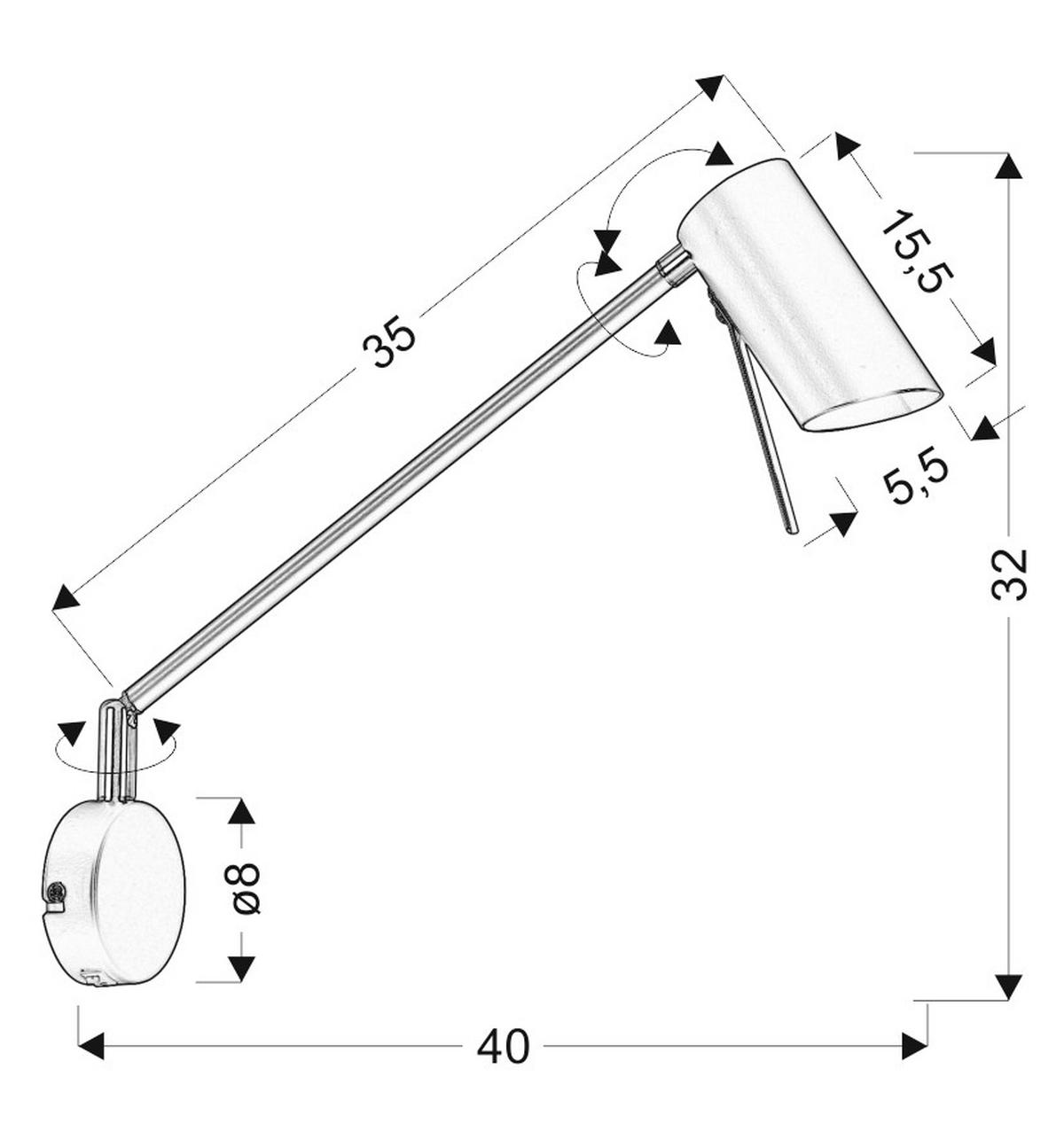 Wandleuchte 21-73907 - Weiß, Design, Metall (40/8/32.5cm)