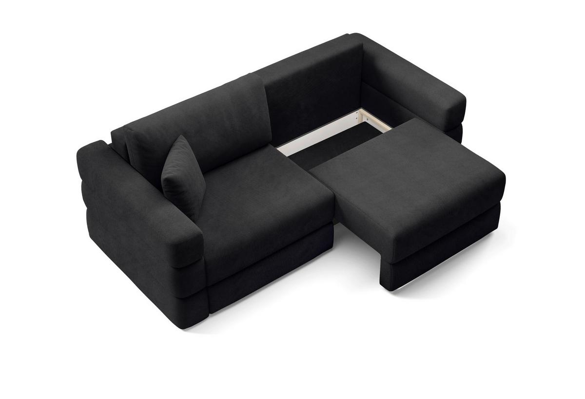 Schlafsofa Terazzo Schwarz B: 254cm - Schwarz, Design, Textil (254/93/167cm) - Livetastic