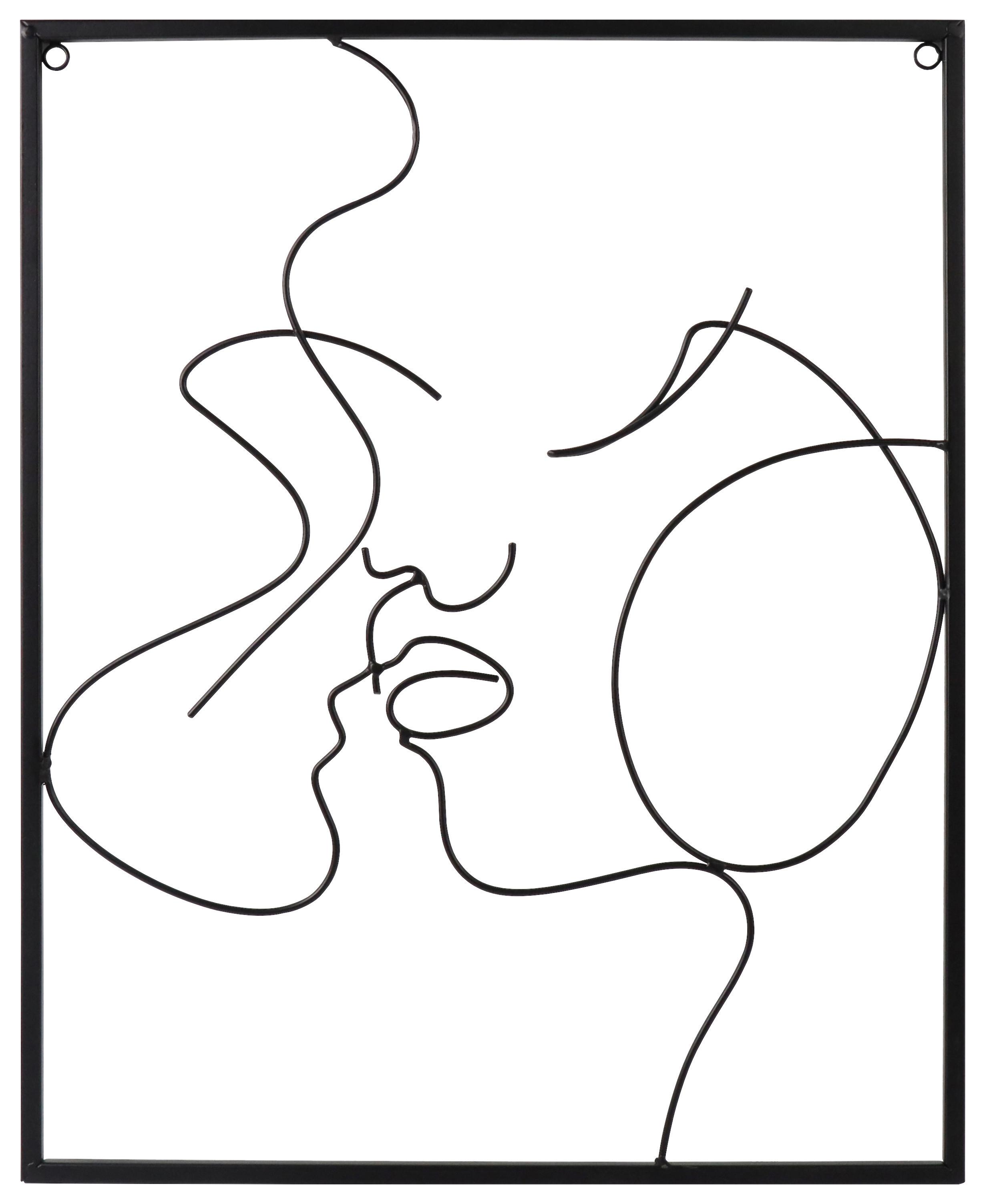 Dekorace na zeď Lady, 36/45cm - černá, Moderní, kov (36/45cm) - Mömax