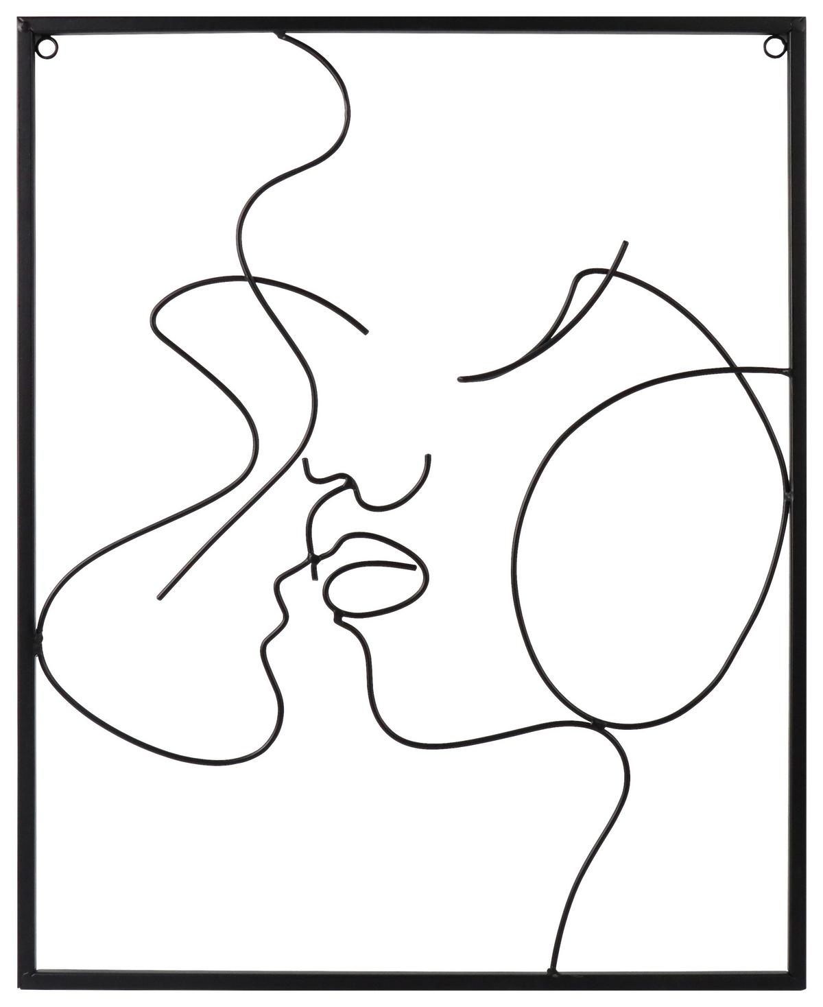Nástenná dekorlácia Lady, 36/45cm - čierna, Modern, kov (36/45cm) - Mömax