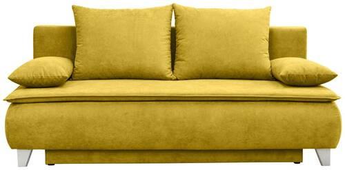 BOXSPRINGOVÁ POHOVKA Mona, žlutá - barvy stříbra/žlutá, Moderní, dřevo/textil (208/100/106cm)