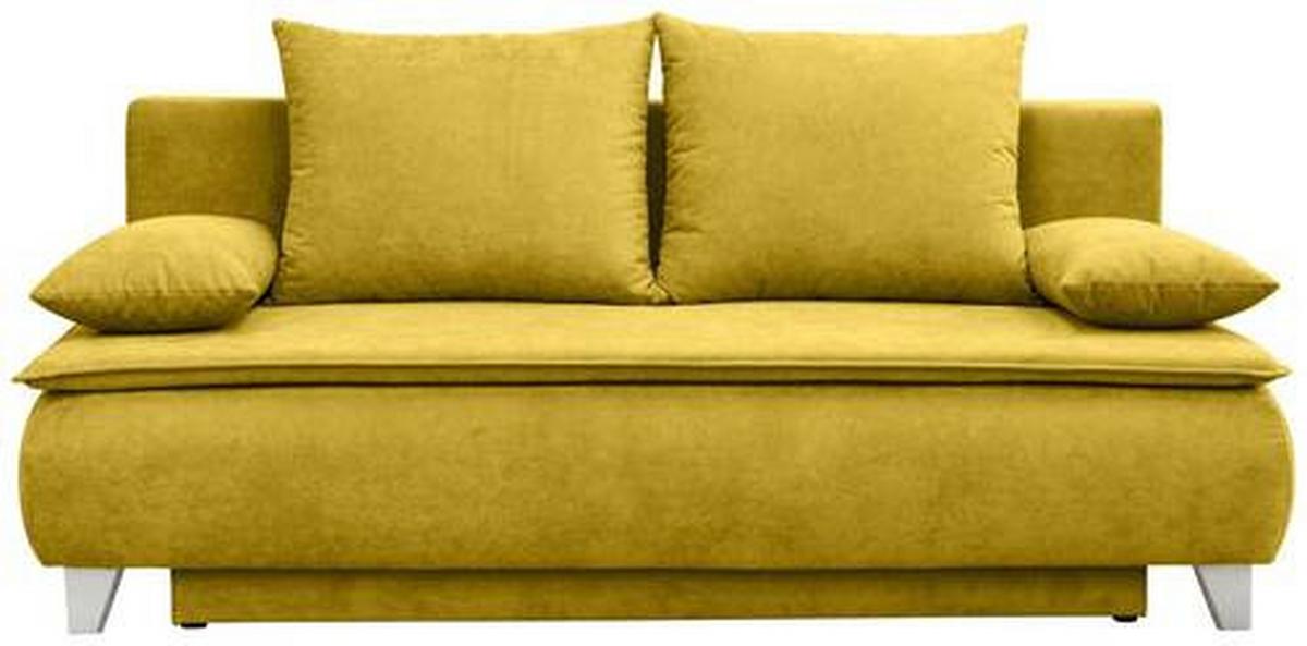 BOXSPRINGOVÁ POHOVKA Mona, žlutá - barvy stříbra/žlutá, Moderní, dřevo/textil (208/100/106cm)