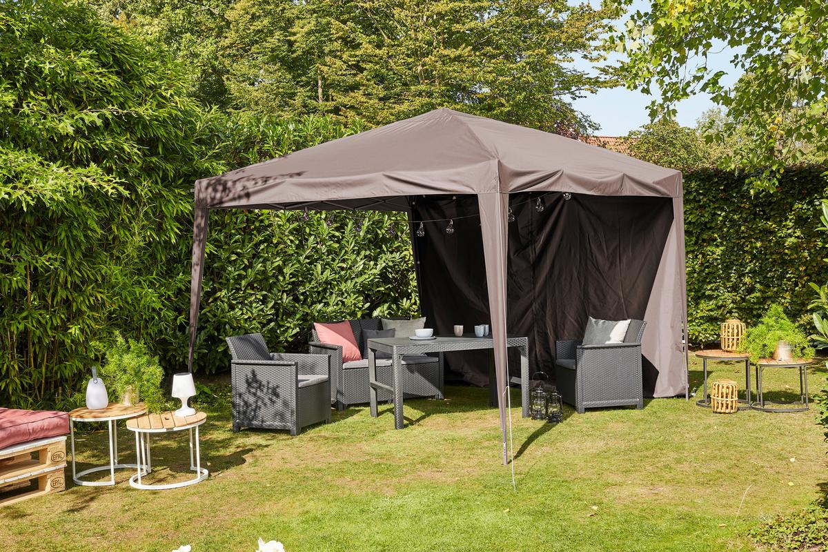 Pavillon Siena Garden 300x300 cm Wetterbeständig - Taupe/Grau, KONVENTIONELL, Textil/Metall (300/260/300cm) - Siena Garden