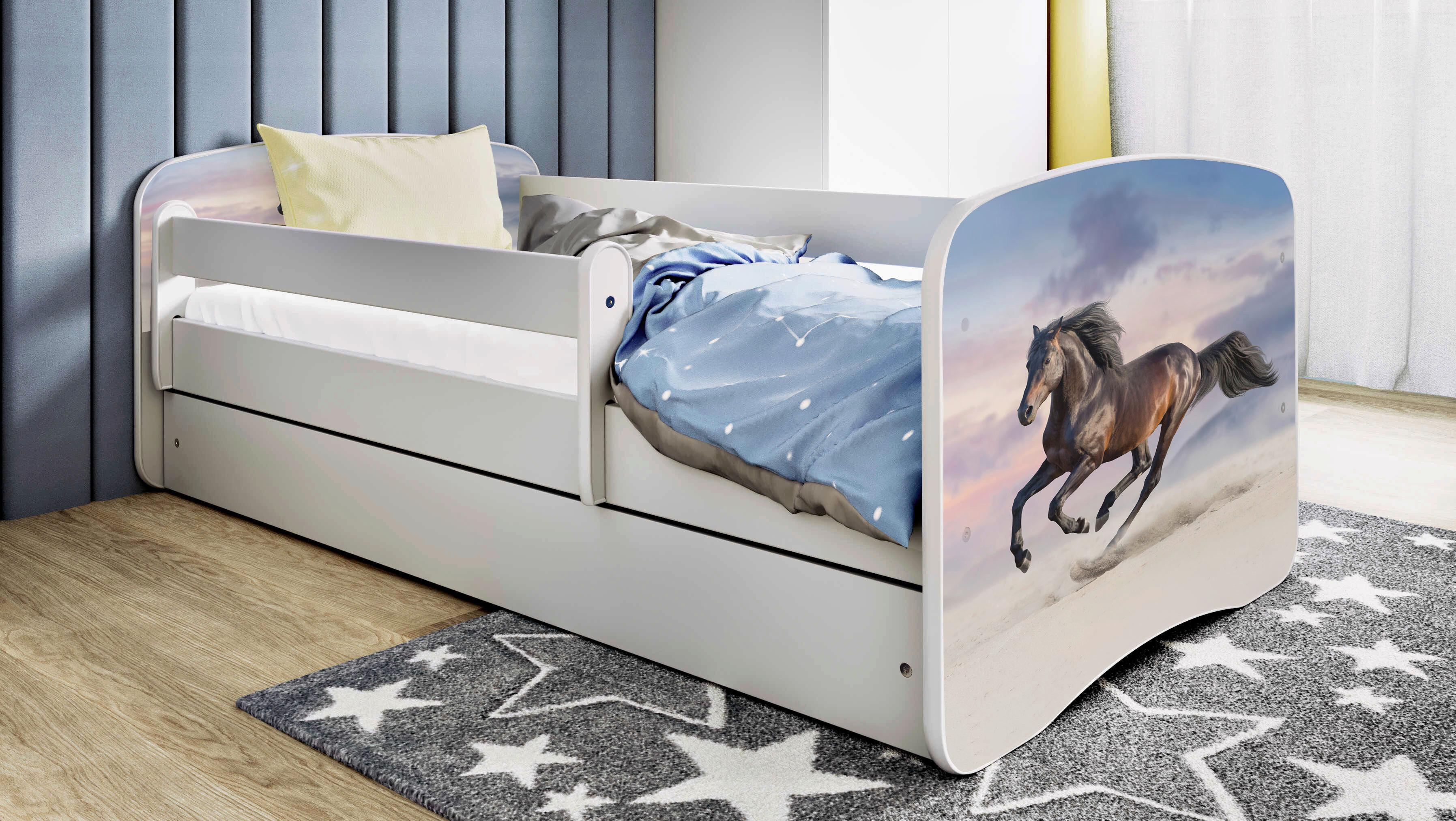 Kinder-/Juniorbett Babydreams inkl. Matratze 80x160 - Birkefarben/Weiß, MODERN, Holz/Holzwerkstoff (80/160cm) - MID.YOU
