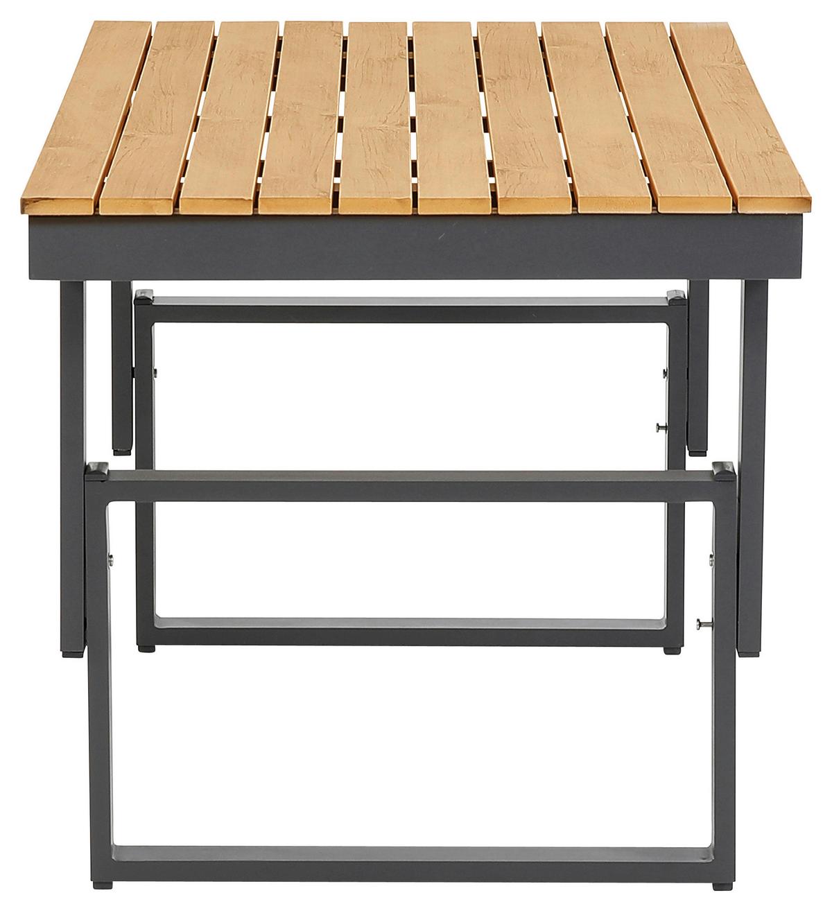 Loungegarnitur 3-Tlg San Jose aus Metall mit Kissen - Anthrazit/Braun, MODERN, Holz/Textil (210/75/210cm) - Gardenson