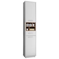 Vysoká skriňa MILANO šírka 38cm - biela/prírodná farba, Design, kompozitné drevo/plast (38/190/30cm) - MID.YOU
