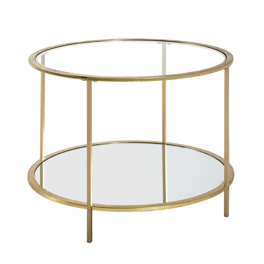 Konferenčný Stolík Porto 3 - zlatá, Moderný, kov/sklo (60/45cm)