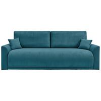 Rozkládací pohovka KIM, tyrkysový manšestr - tyrkysová, Moderní, dřevo (234/90/103cm)