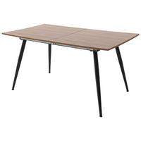 Esstisch Ausziehbar Barbuda Lxb: 160x90 Cm Walnuss Dekor - Walnussfarben/Schwarz, MODERN, Holzwerkstoff/Metall (160-200/90/76cm) - MID.YOU