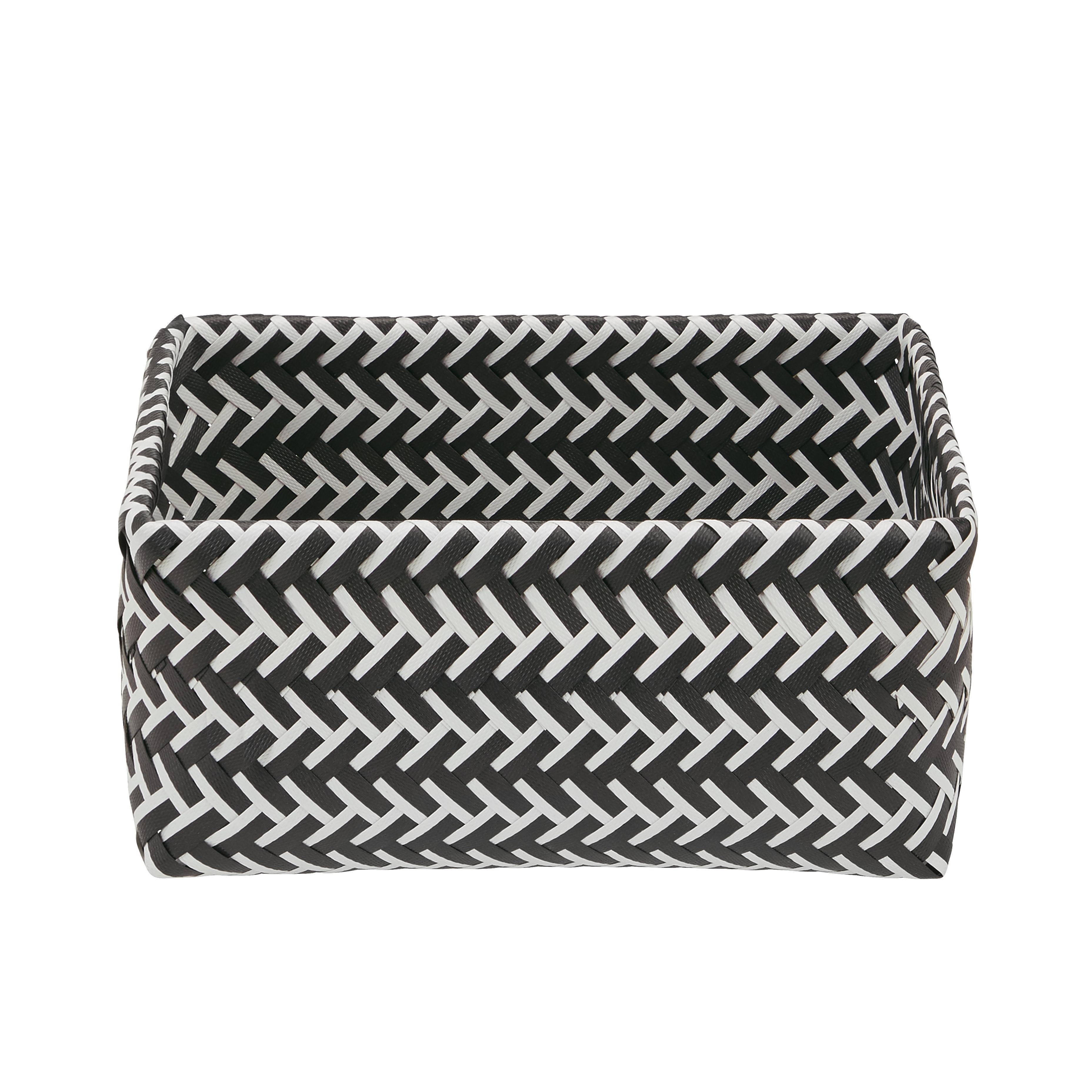 Tárolókosár Abbeygail - M - Fehér/Fekete, modern, Műanyag (24/18/11cm) - Luca Bessoni