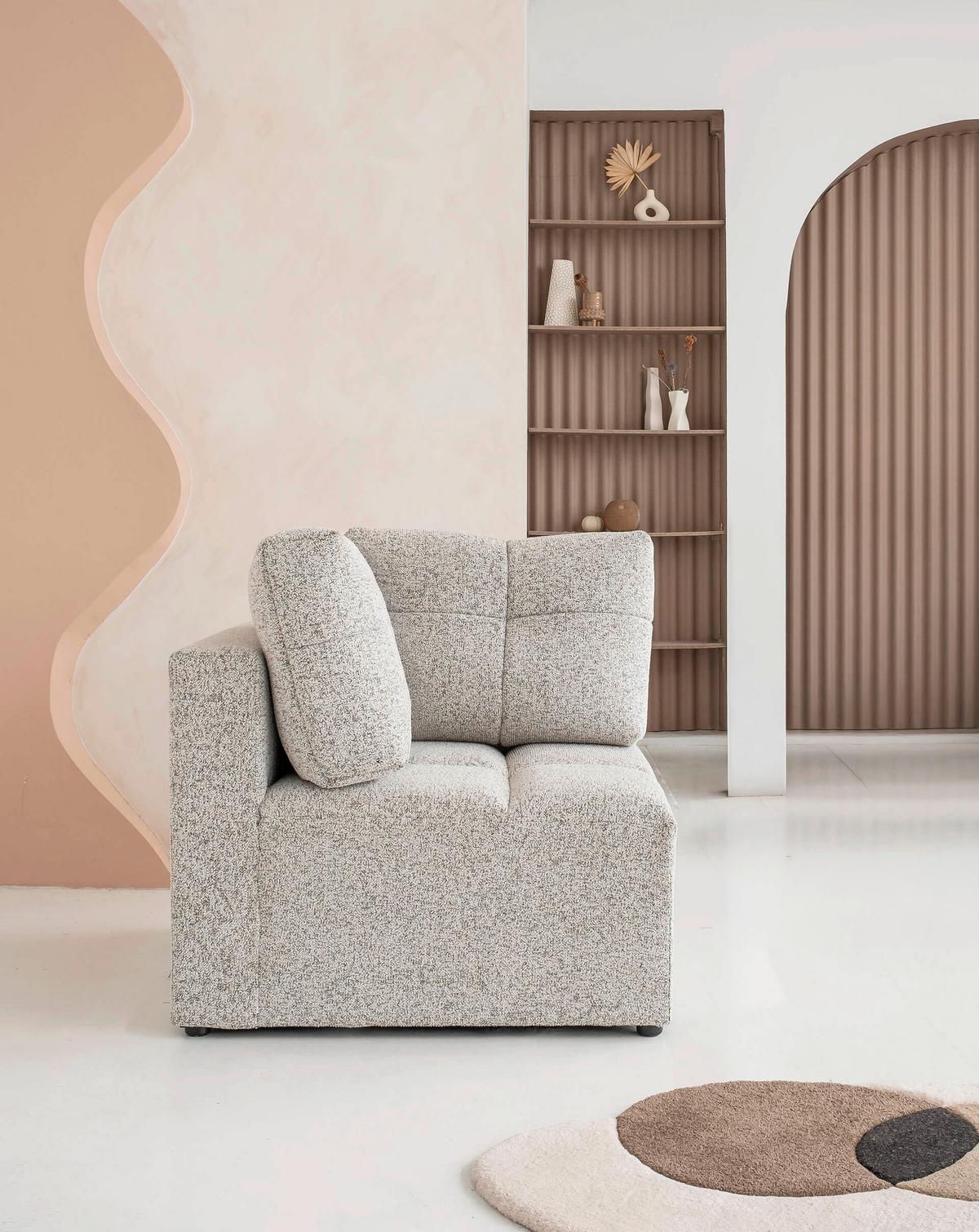 Sofaelement Lulu Beige/taupe B: 91cm - Taupe/Beige, Design, Textil (91/94/91cm) - MID.YOU