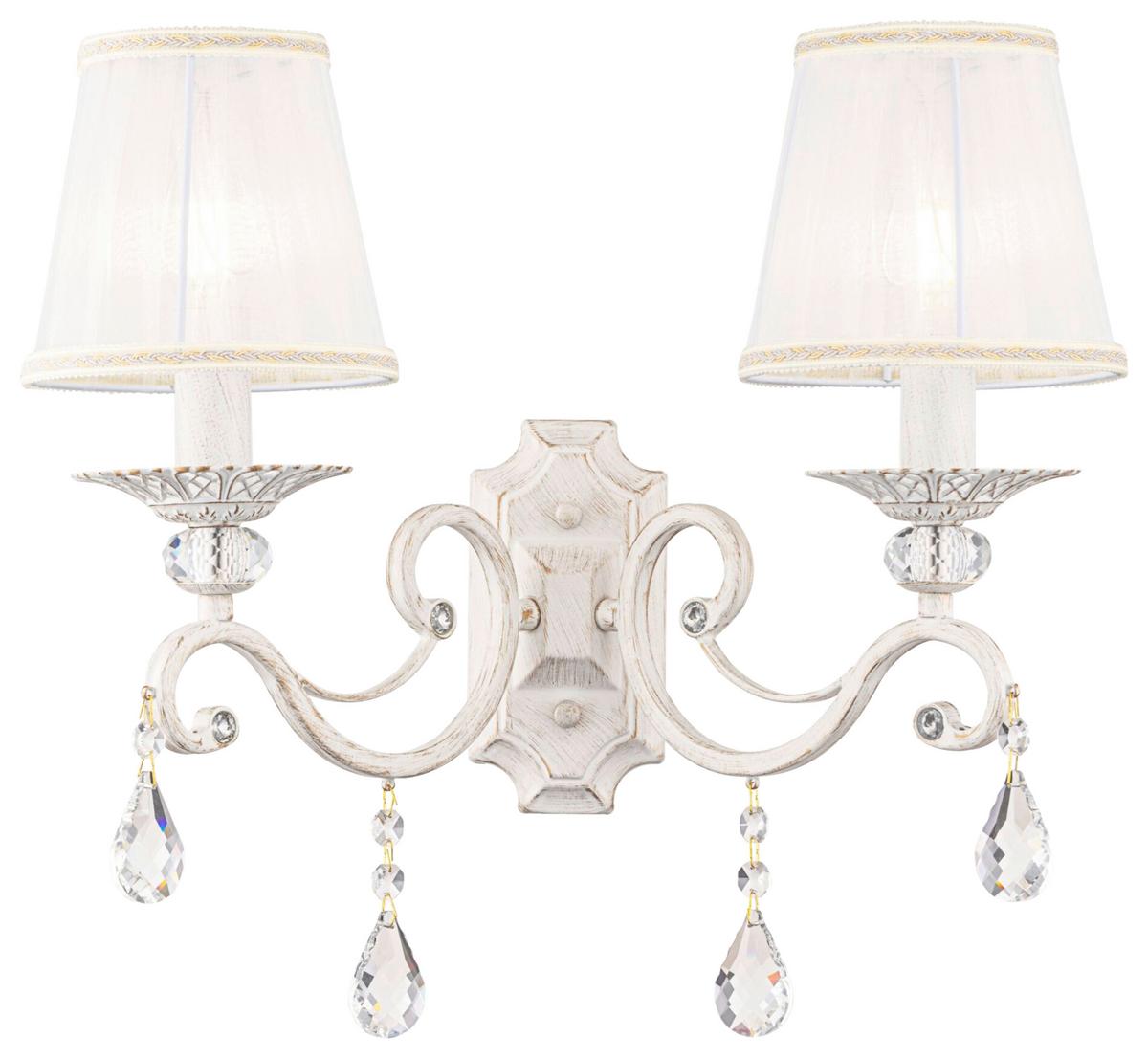 Wandleuchte Grace - Weiß, Basics, Glas/Textil (39/39/25cm) - MAYTONI