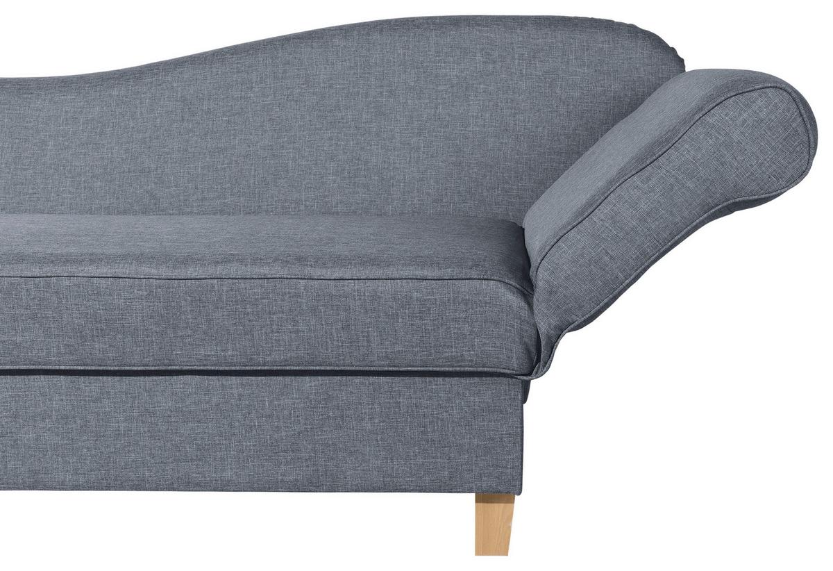 Recamiere Selma Blau Rechts mit Bettkasten+schlaffunktion - Blau/Buchefarben, Design, Textil (190/88/82cm) - Max Winzer