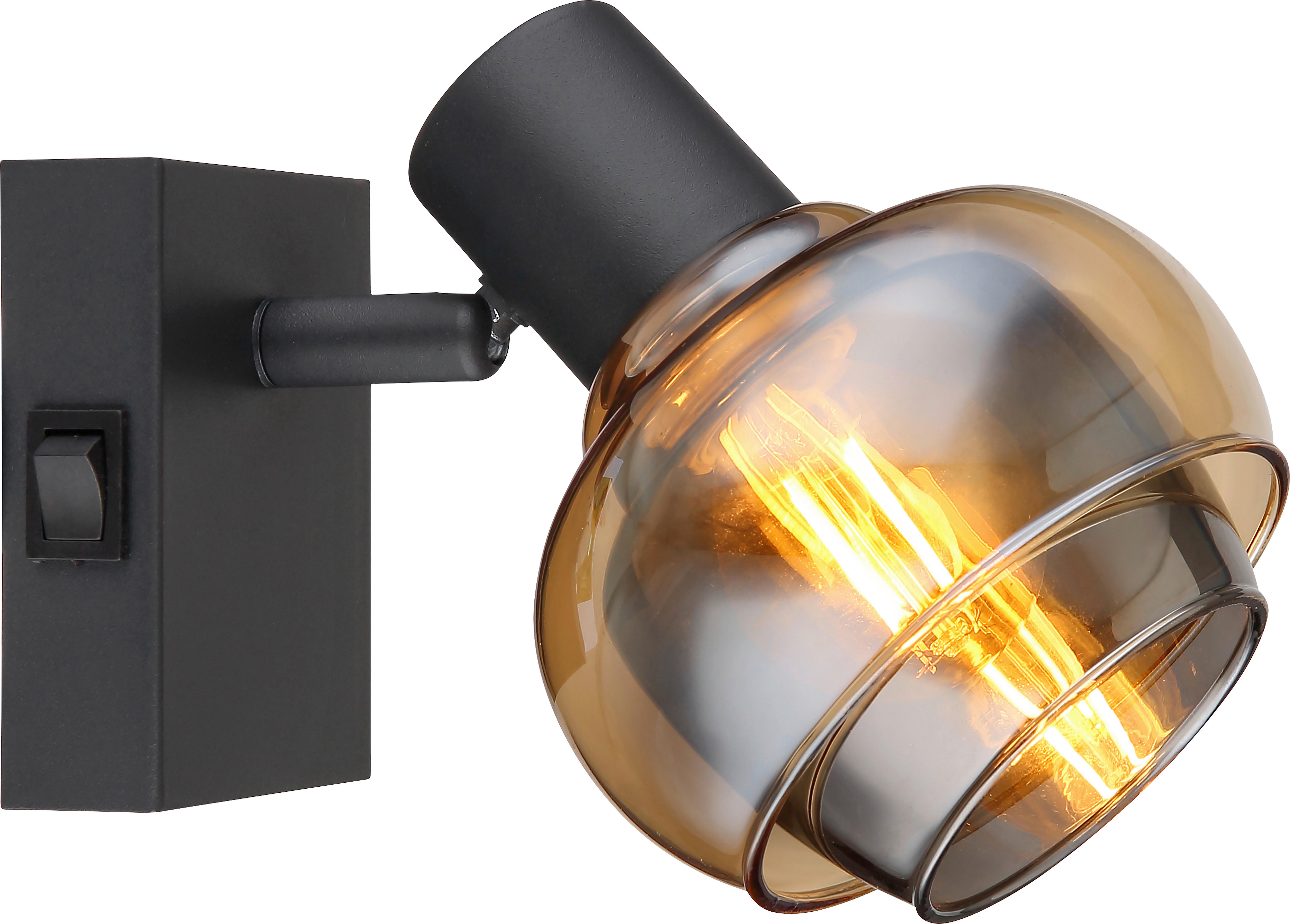 Strahler Sina - Bernsteinfarben/Schwarz, MODERN, Glas/Metall (10,5/12,5cm) - James Wood