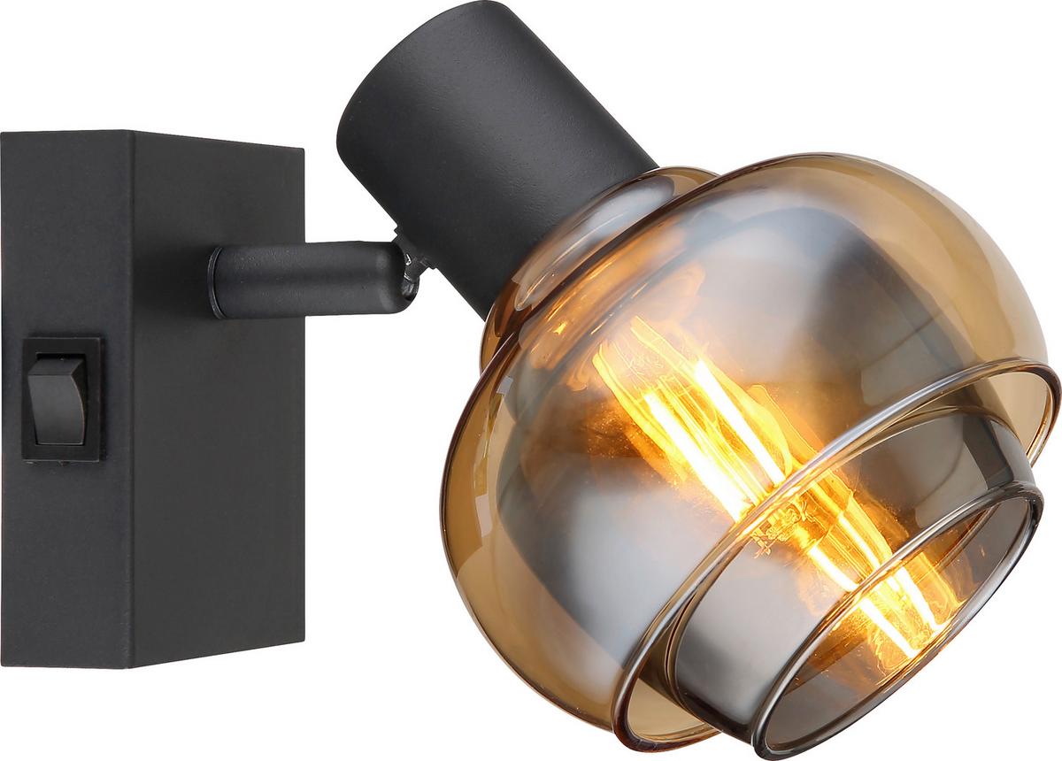 Strahler Sina - Bernsteinfarben/Schwarz, MODERN, Glas/Metall (10,5/12,5cm) - James Wood