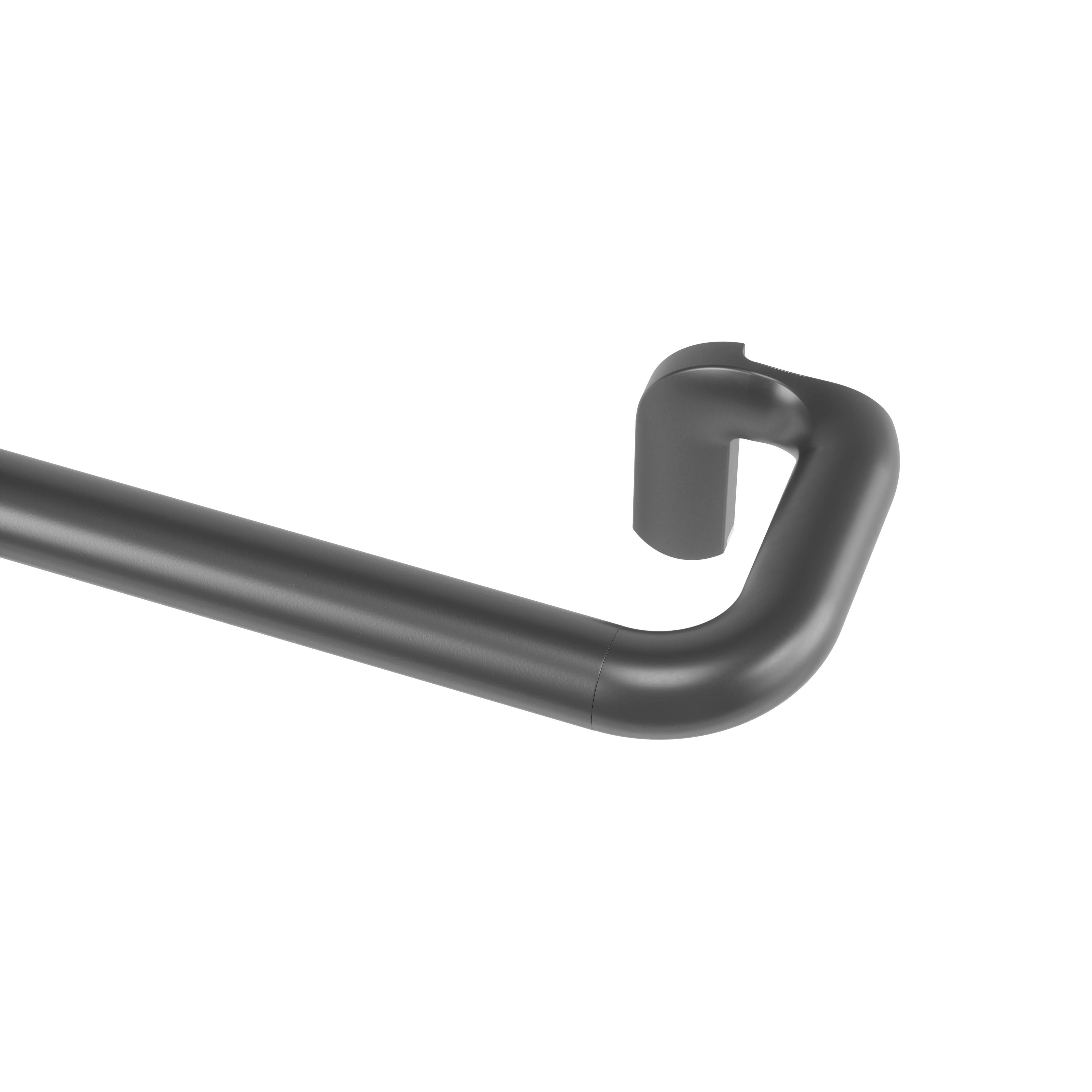 Vorhangstangenset Twilight Nickelfarben L: 76-213 cm - Schwarz, KONVENTIONELL, Kunststoff/Metall (76-213cm) - Umbra
