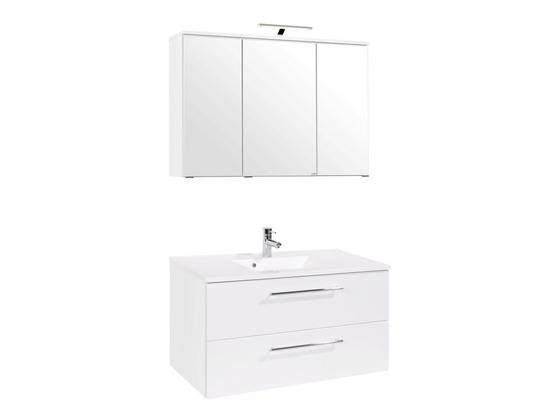Badezimmer Mailand 100 cm Weiß - Weiß, MODERN, Holzwerkstoff/Kunststoff (100/47cm) Badezimmer Mailand 100 cm Weiß - Weiß, MODERN, Holzwerkstoff/Kunststoff (100/47cm)