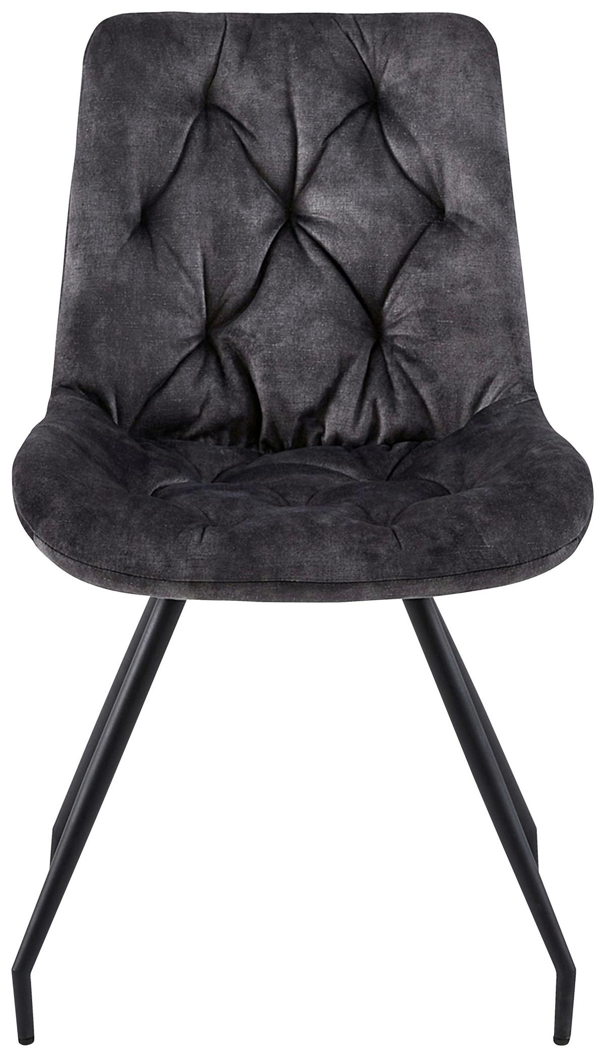 Polsterstuhl Clara Grau Echtholz - Goldfarben/Schwarz, MODERN, Holz/Textil (51/88/63cm)