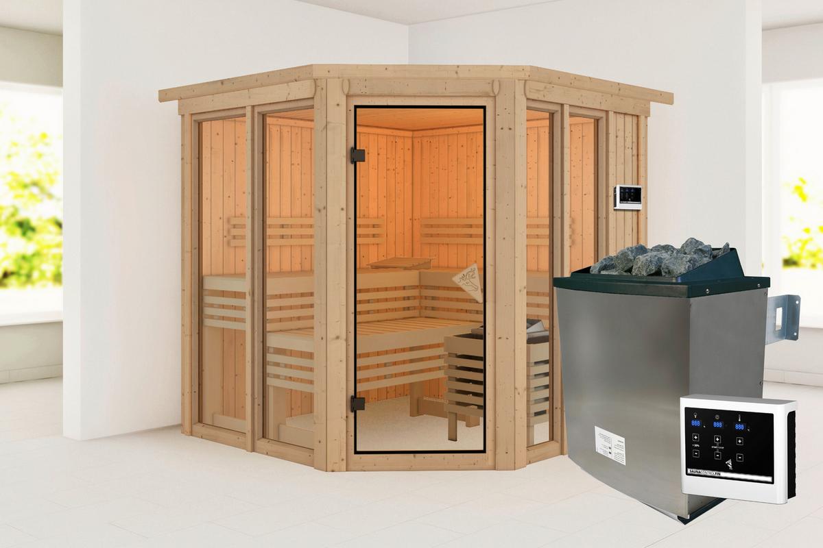Sauna Kea 1 210/202/210 cm - Fichtefarben, Basics, Holz (210/202/210cm)