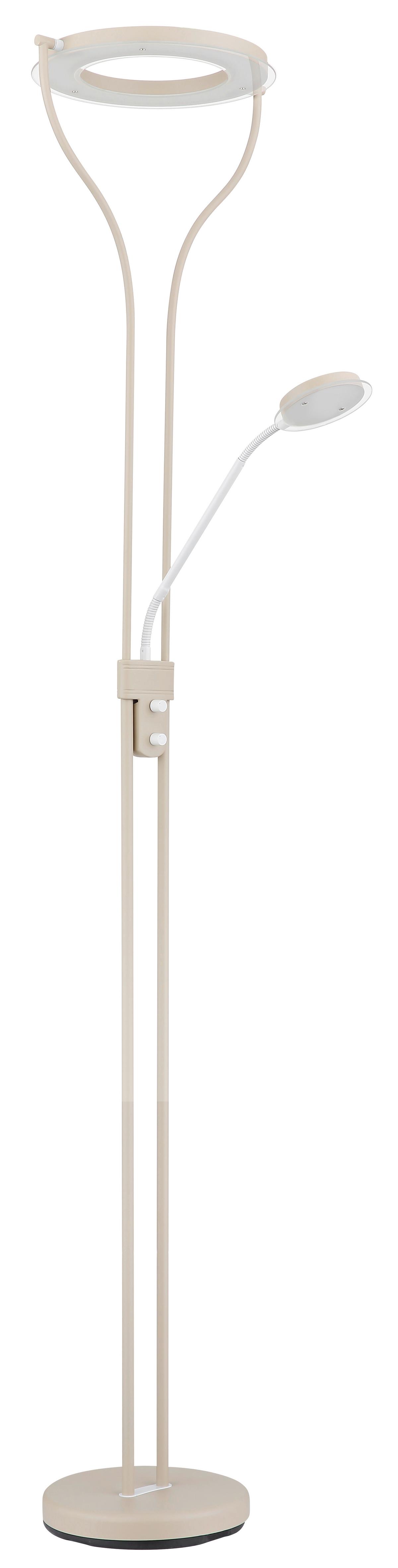 Led-stehleuchte Drehdimmer - Sandfarben/Klar, Design, Glas/Kunststoff (35/31/194cm) - Globo
