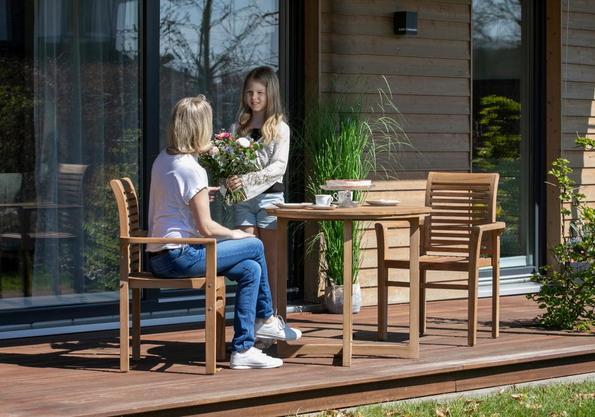 Gartensessel Woodie Stapelsessel Lamelle - Basics, Holz (63/92/52cm) - Gardenson