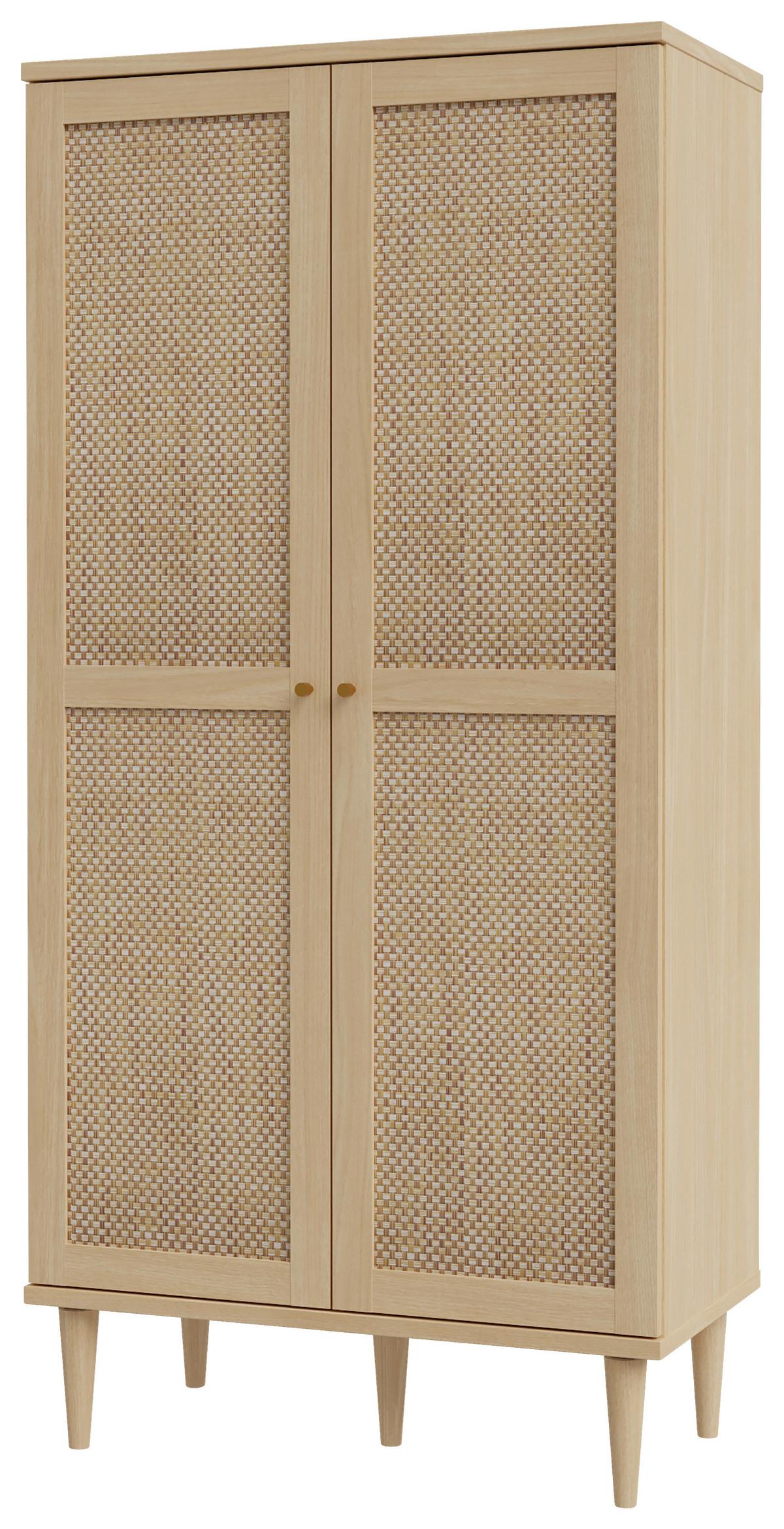 Skriňa Calasetta š: 80 cm - zlatá/farba duba, Natur, kov/drevo (80,1/166,6/41,4cm)