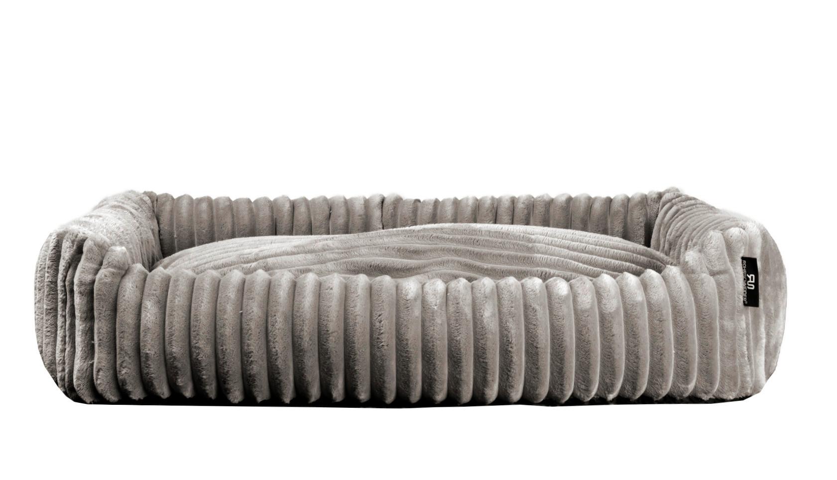 Hundebett Kuschelsofa Deluxe Grau, LxBxH: 70x50x15 cm - Grau, Basics, Textil (70/50/15cm)
