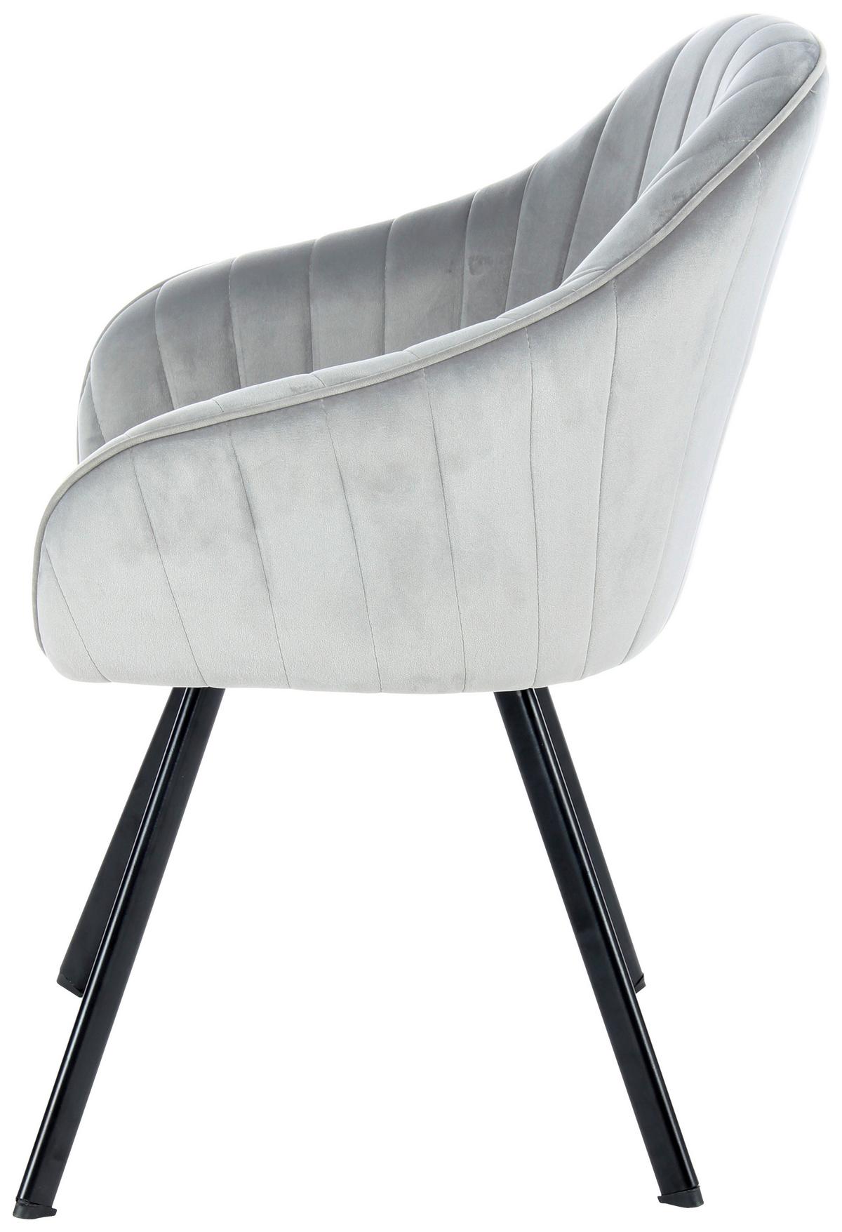 SADA STOLIČIEK S PODRÚČKAMI JODIE 125 - čierna/strieborná, Modern, kov/textil (56/86/59cm) - MID.YOU