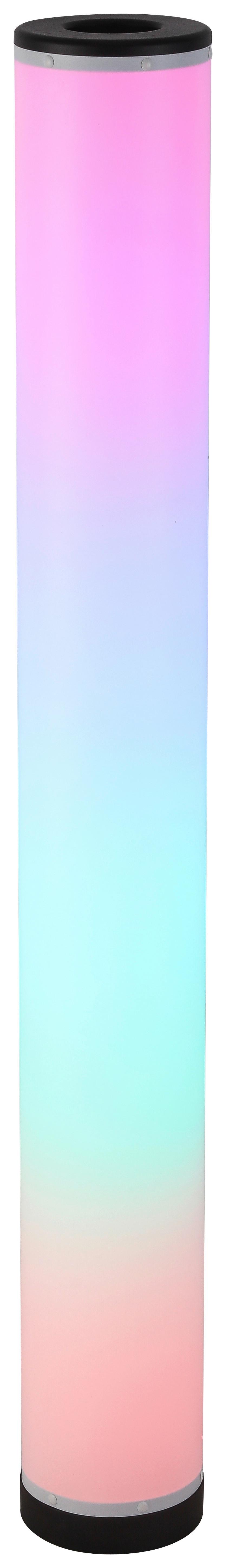 LED-Stehlampe Demi dimmbar, Schwarz/Weiß mit Farbwechsler - Transparent/Schwarz, MODERN, Kunststoff (13/104cm) - Luca Bessoni