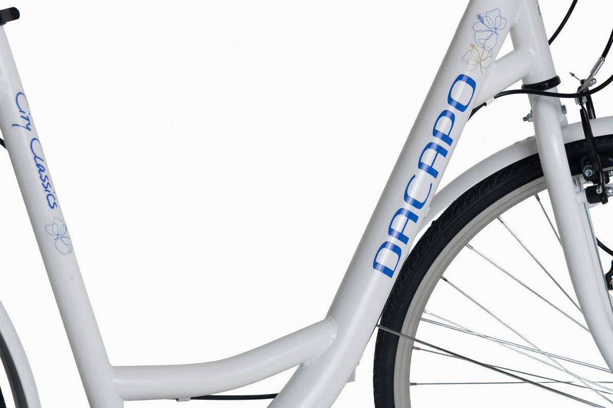 Citybike 28'' mit Korb DaCapo Cantaloupe weiß/blau - Weiß, LIFESTYLE, Metall (25/140/60cm)
