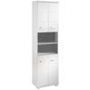 Hochschrank Nebraska06 B: 50cm Weiß - Chromfarben/Weiß Hochglanz, MODERN, Holzwerkstoff (50/192/31,5cm) - MID.YOU