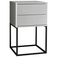 Nočný stolík MARLE biela - čierna/biela, Modern, kov/kompozitné drevo (40/65/38,5cm) - Livetastic