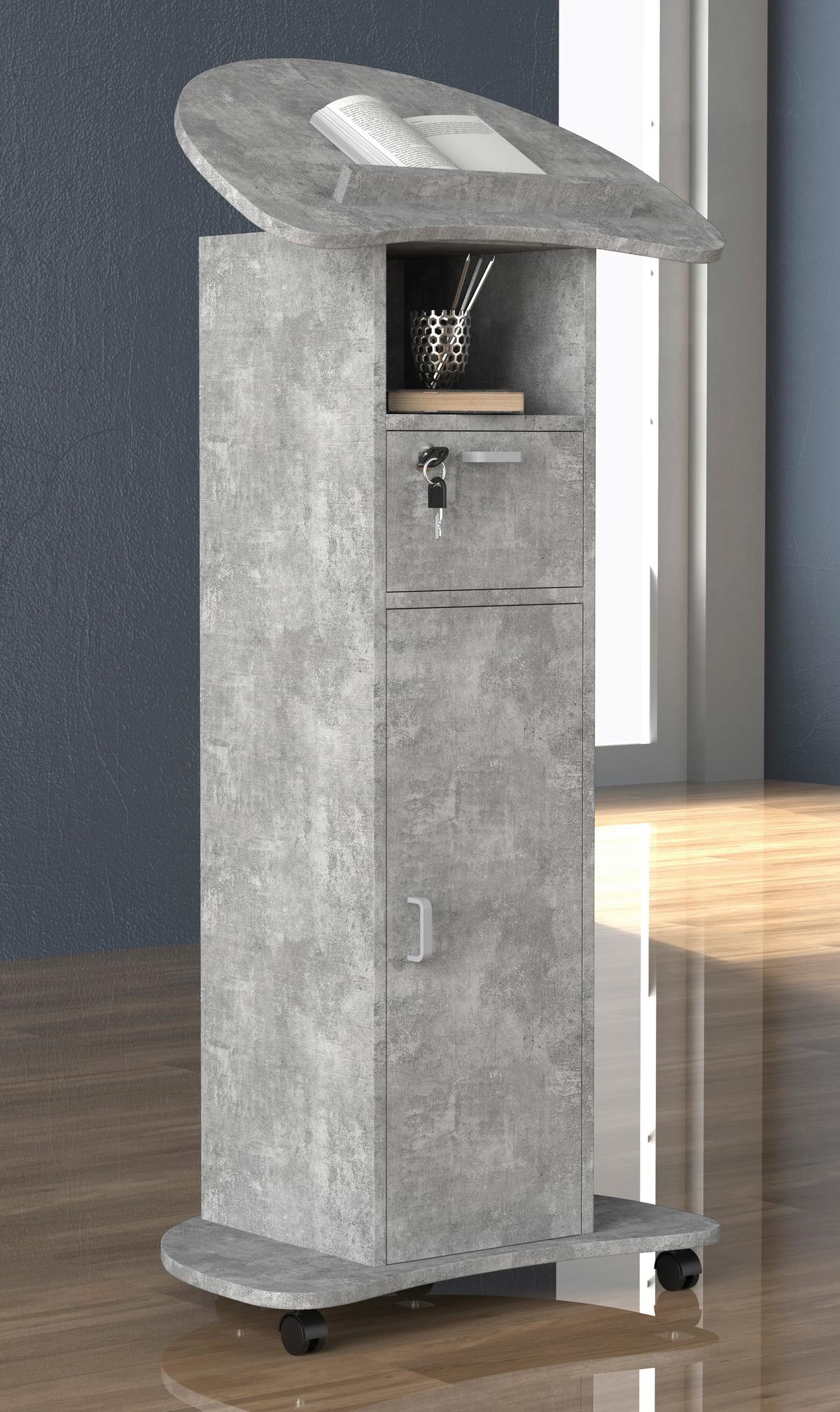 Stehpult Redola L B: 56 Cm Grau+ Stauraum - Grau, MODERN, Holzwerkstoff (56cm) - MID.YOU