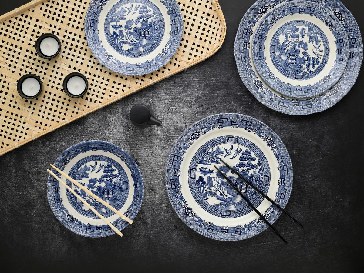 Tafelservice China Town Blau, Weiß L: 31 cm - Blau/Weiß, Basics, Keramik (31/30/32cm) - Creatable