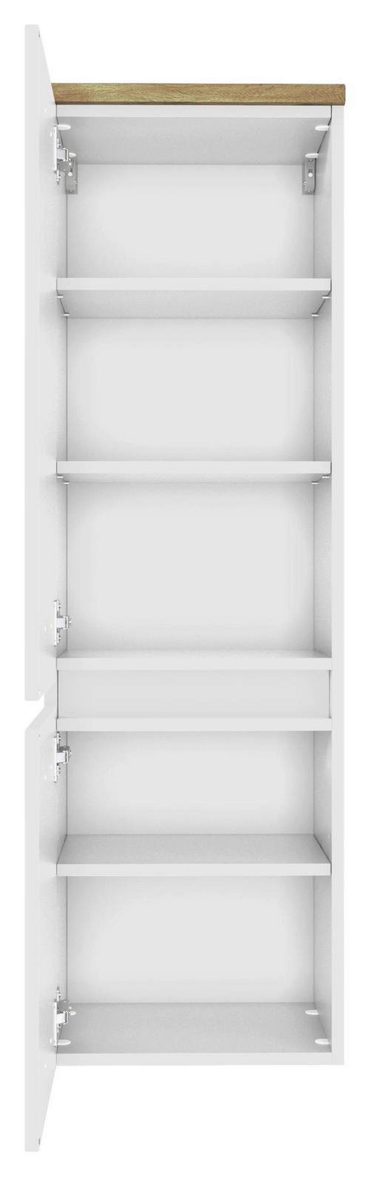 Midischrank Mit Türdämpfer Pienza 40cm Weiß/eiche Dekor - Eichefarben/Silberfarben, Basics, Holzwerkstoff (40/130/35cm) - Held