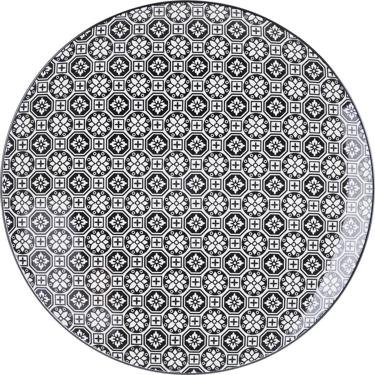 MĚLKÝ TALÍŘ Shiva - bílá/černá, Lifestyle, keramika (26/2,5cm) - Modern Living