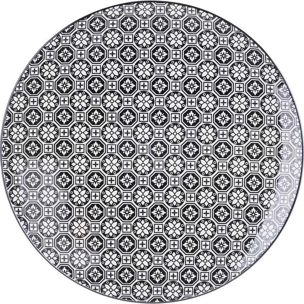 Fotografia produktu: Plytký Tanier Shiva, čierna, biela, 2,5 cm