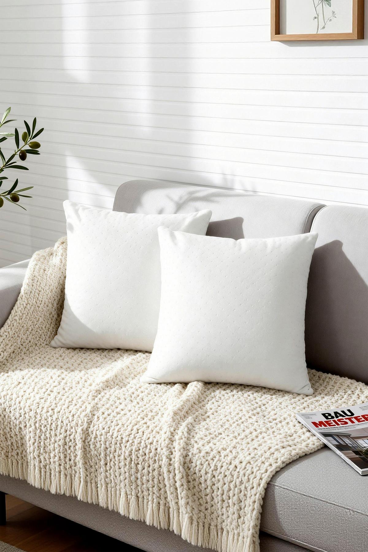 ZIERKISSEN JENA - Weiß, MODERN, Textil (45/45cm) - Luca Bessoni