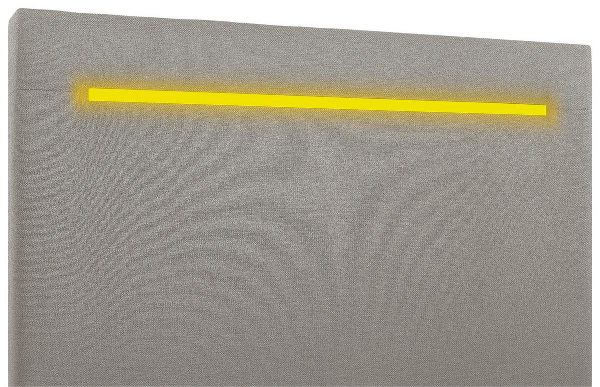 Boxbett Pisa 100 Led 100x200 Beige - Beige/Schwarz, MODERN, Holzwerkstoff/Textil (100/200cm) - MID.YOU