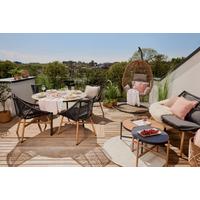 ZAHRADNÍ SESTAVA CARMELO -INT- - barvy teak/černá, Moderní, kov/textil - Premium Living