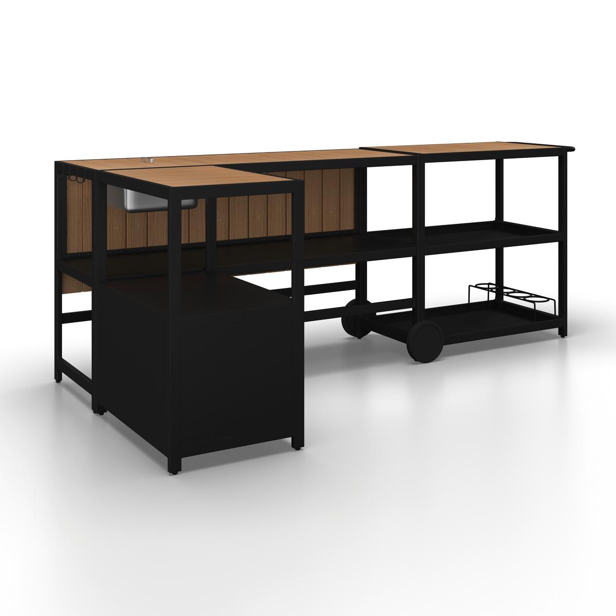 VENKOVNÍ KUCHYNĚ DELIA - šedá/černá, Moderní, kov/plast (239/90/120cm) - Bessagi Garden