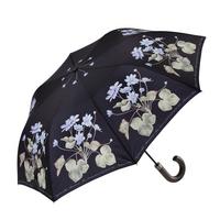 REGENSCHIRM BLUE ANEMONE - Schwarz/Dunkelblau, Basics, Holz/Textil (105cm)
