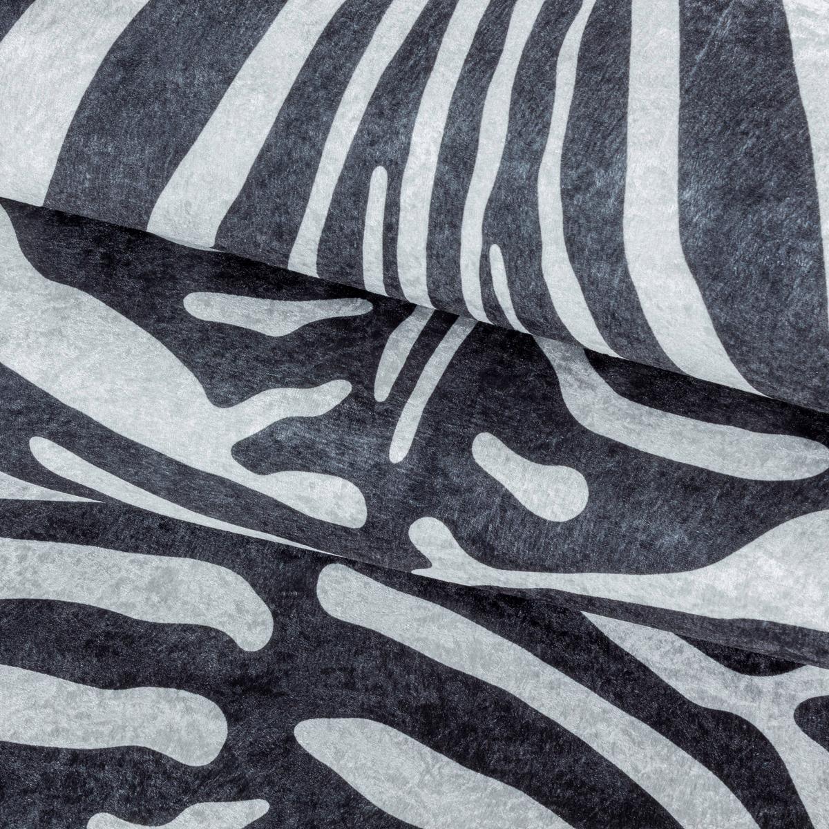 Fellteppich Etosha - Schwarz/Weiß, Design, Textil (150/200cm) - Novel