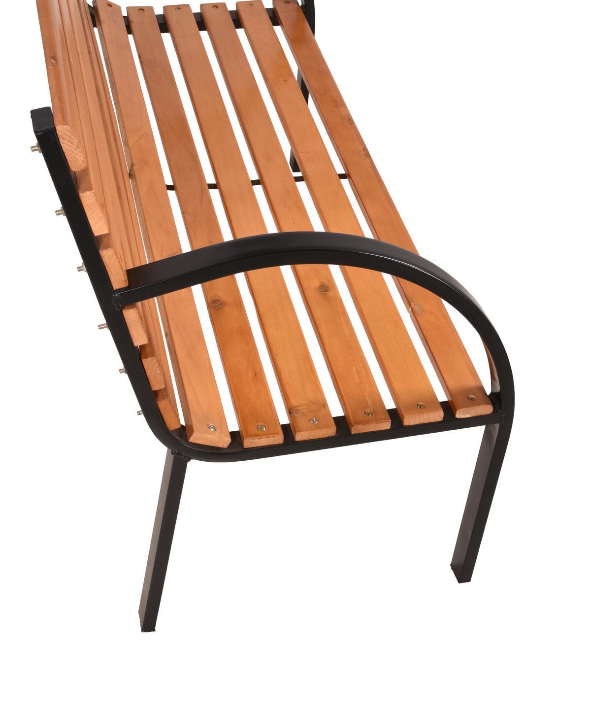 Gartenbank Bellevue - Schwarz/Braun, Basics, Holz/Metall (122/80/60cm) - Gardenson