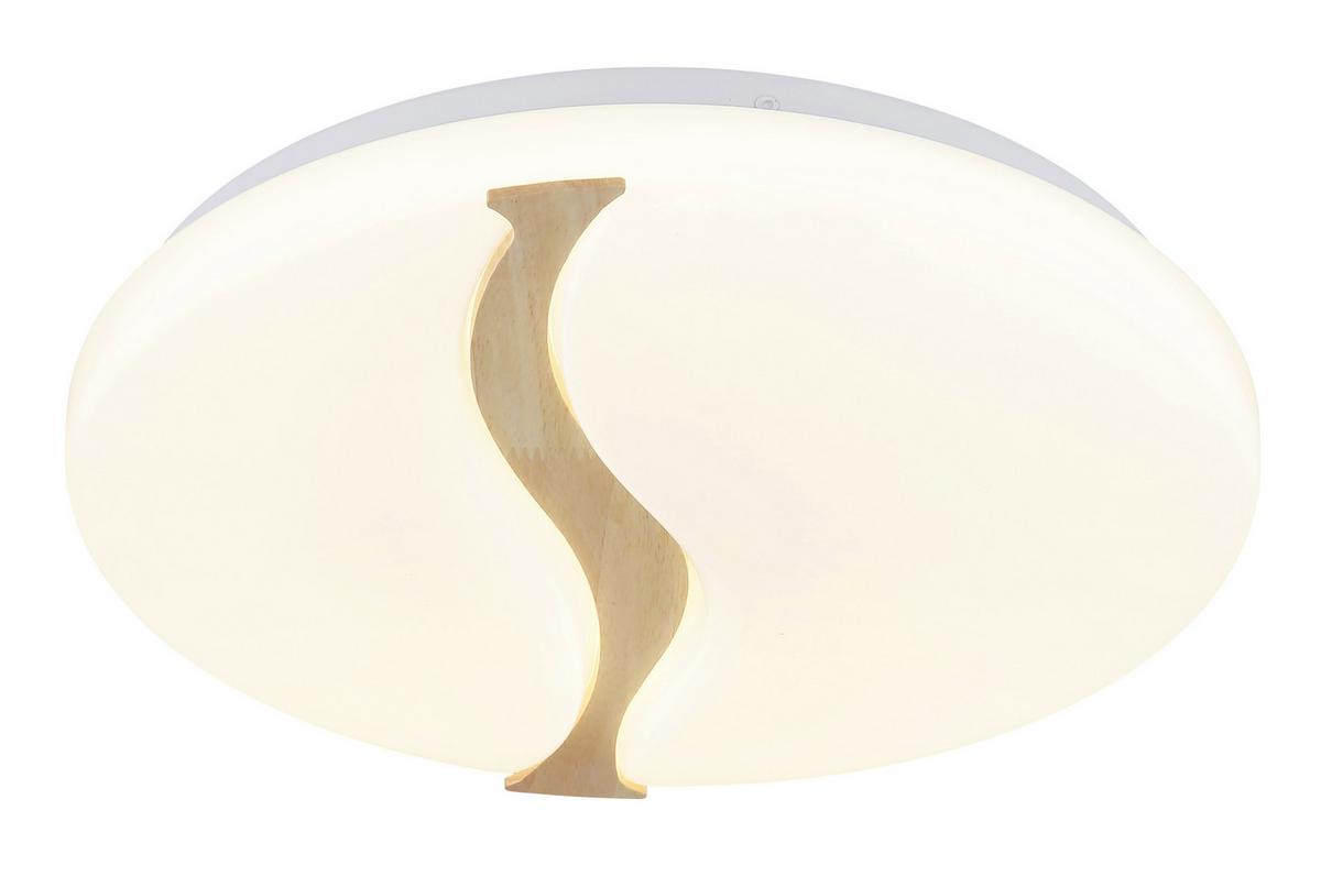 STROPNÉ LED SVIETIDLO LETICIA - hnedá/biela, Basics, kov/drevo (39/8cm) - Globo