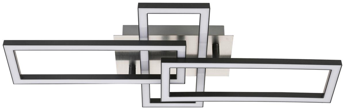 Led-deckenleuchte Ivona - Schwarz/Nickelfarben, MODERN, Kunststoff/Metall (63/34/8cm) - Luca Bessoni