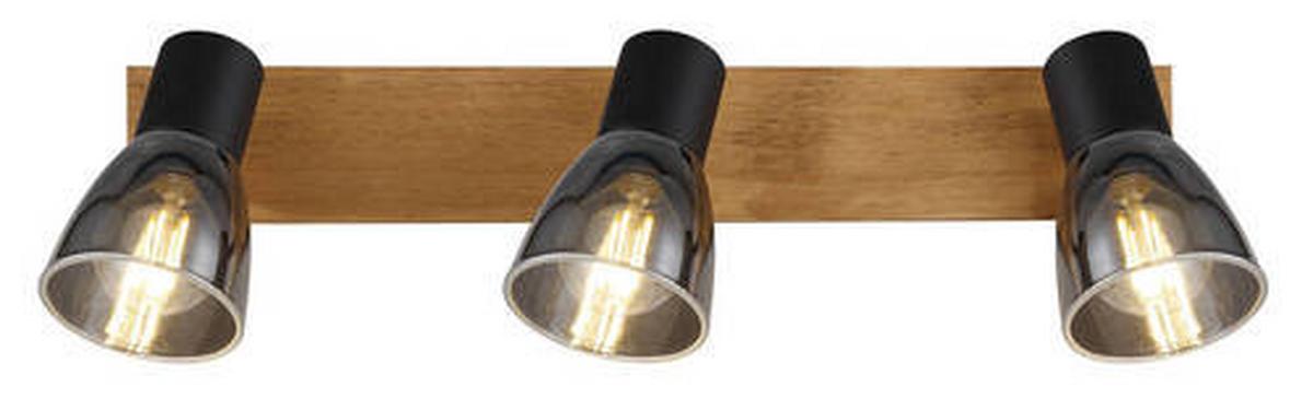 Strahler 54307-3w - Dunkelbraun/Schwarz, Design, Glas/Holz (40/7/15,5cm) - Globo