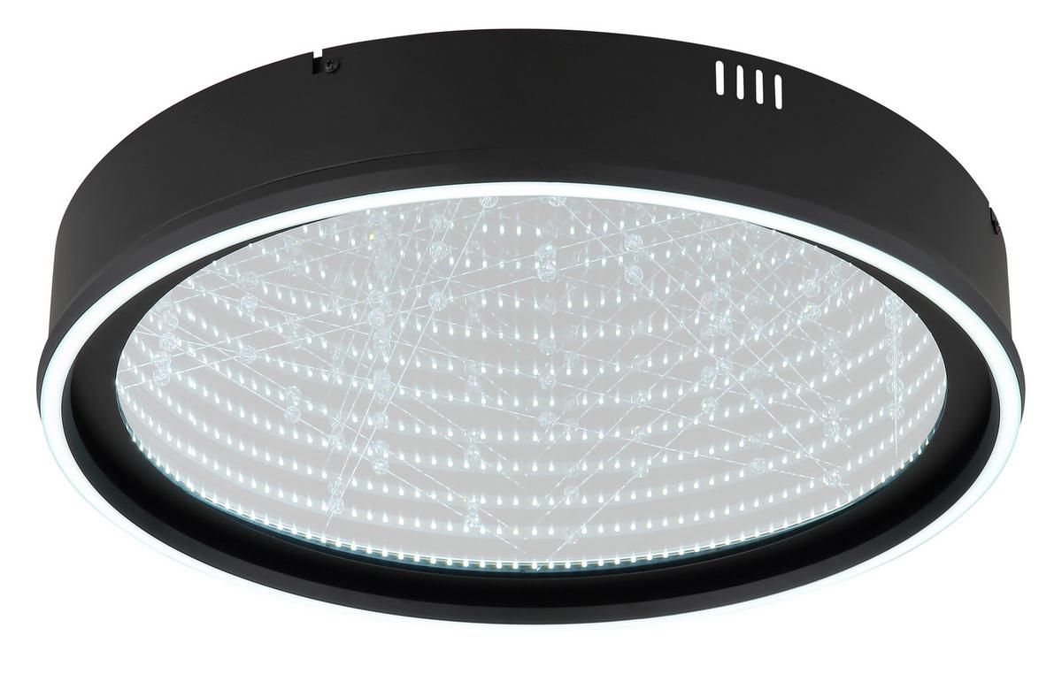 LED-Deckenleuchte Memory-Funktion - Klar/Schwarz, Design, Glas/Kunststoff (51,5/8,5cm) - Globo