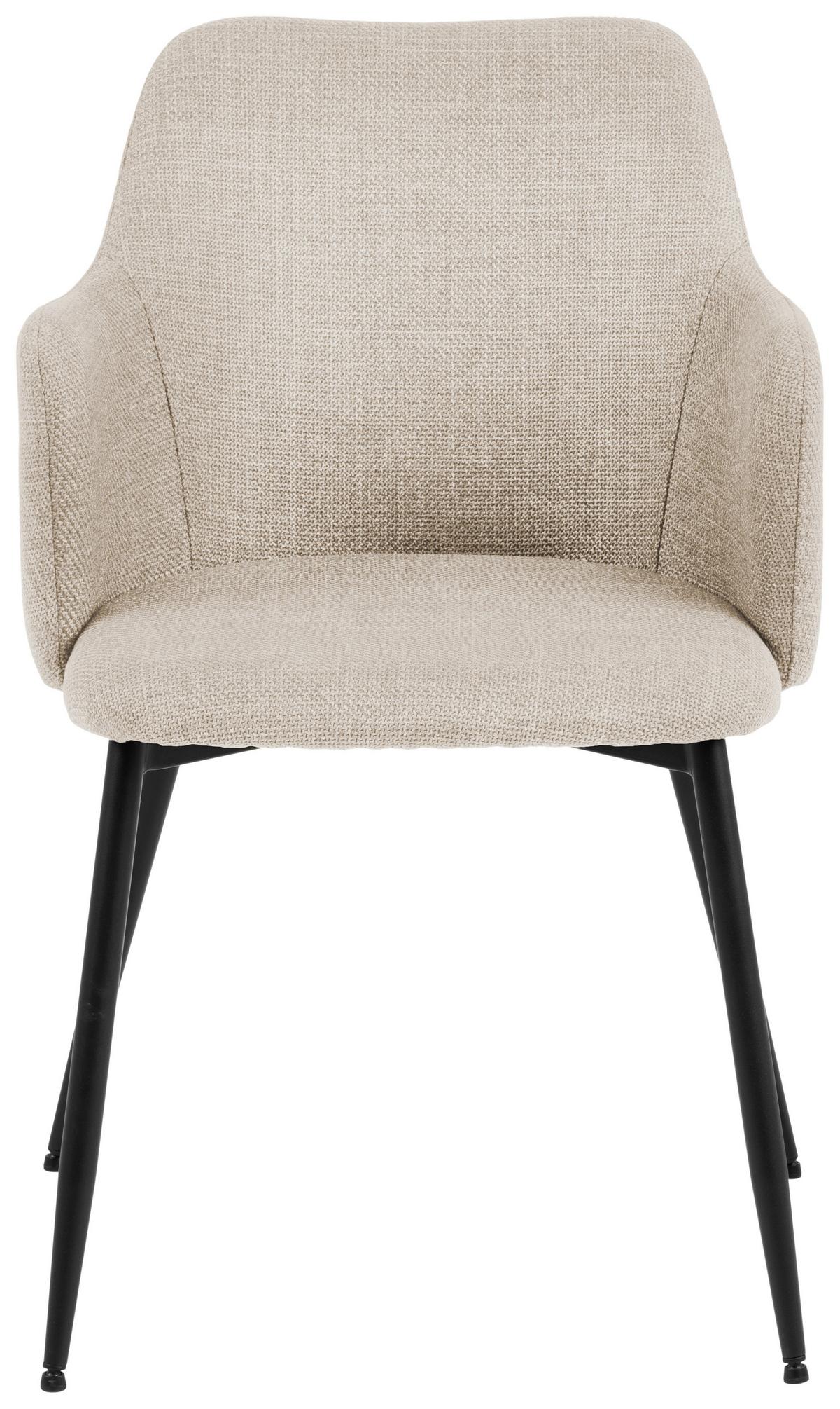 Armlehnstuhl Ilsa Beige - Beige/Schwarz, MODERN, Textil/Metall (54,5/84,5/60cm) - MID.YOU